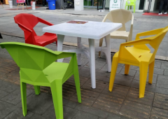 戶(hù)外塑料椅，重疊塑料椅子，折疊快餐桌，快餐店桌椅
